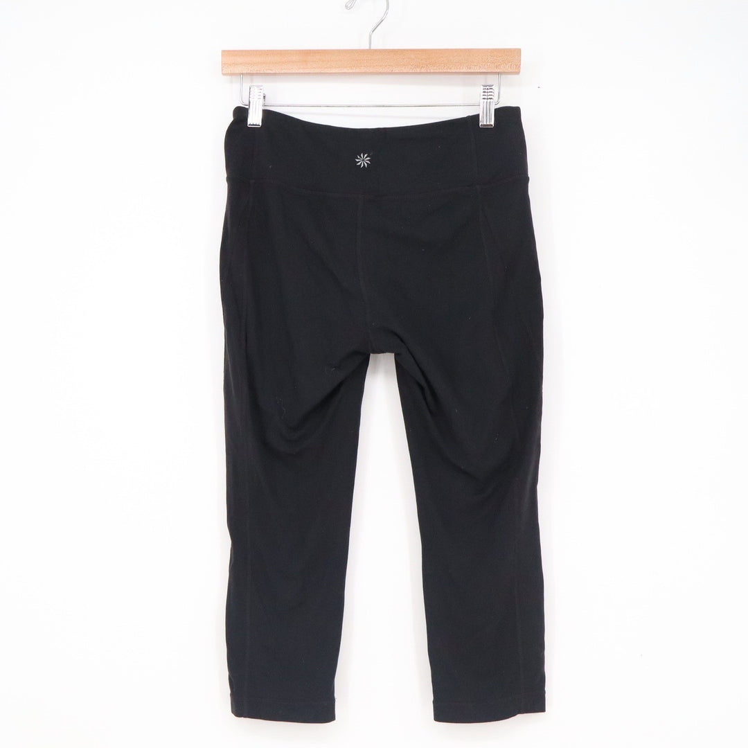 Athleta Be Free Knicker Black Cropped Leggings Size M Yoga Running Gym