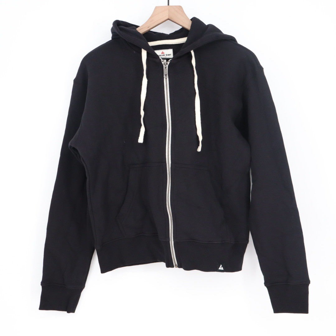 American Giant Black Full Zip Hoodie Sweatshirt Made in USA Size S