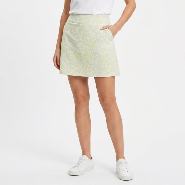 Adidas Golf Skort Womens Large Lime Green White Abstract Print
