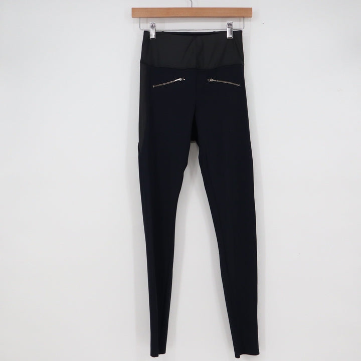 ADAY Throw It Higher Leggings Navy Blue High Rise Zipper Pockets XS