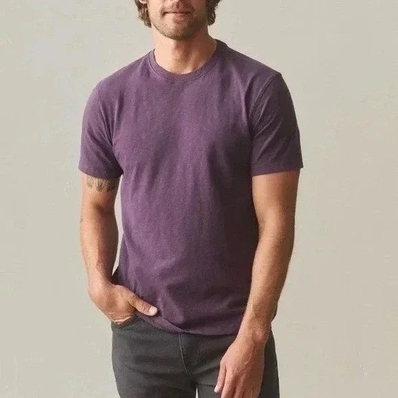 American Giant Premium Slub T-Shirt Men XL Purple Cotton Short Sleeve Crew Neck