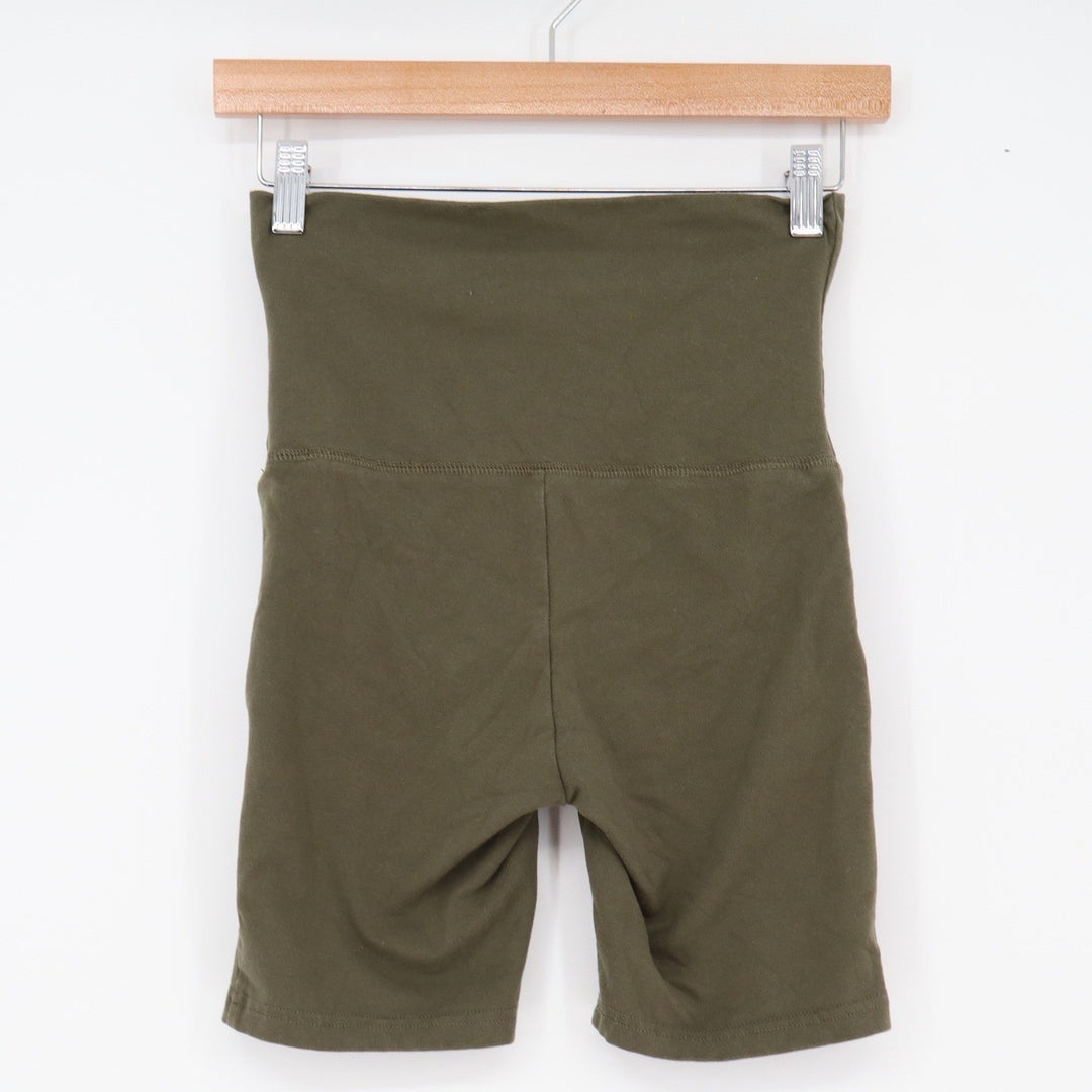 Aerie Bike Shorts Womens XS OG Original Olive Green High Rise Pockets Excellent