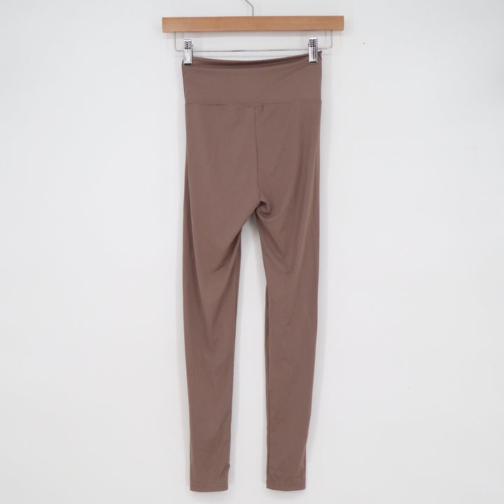 Dazy Mauve Brown Crossover V-Waist High Rise Athletic Leggings Womens Size M