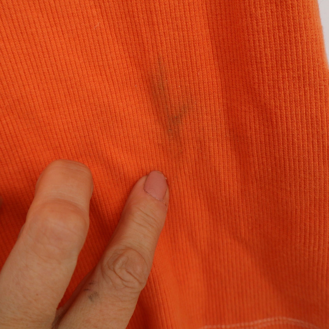 Guess Womens Ribbed Tank Top Orange Scoop Neck Slim Fit Sleeveless Size M