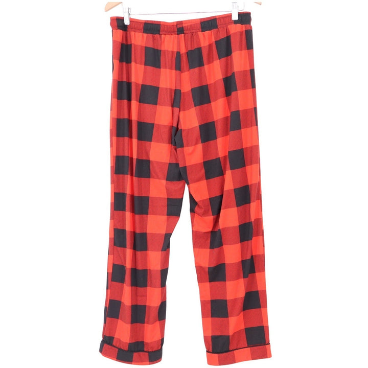 Red Black Buffalo Plaid Pajama Set Long Sleeve Button Down Pants Large