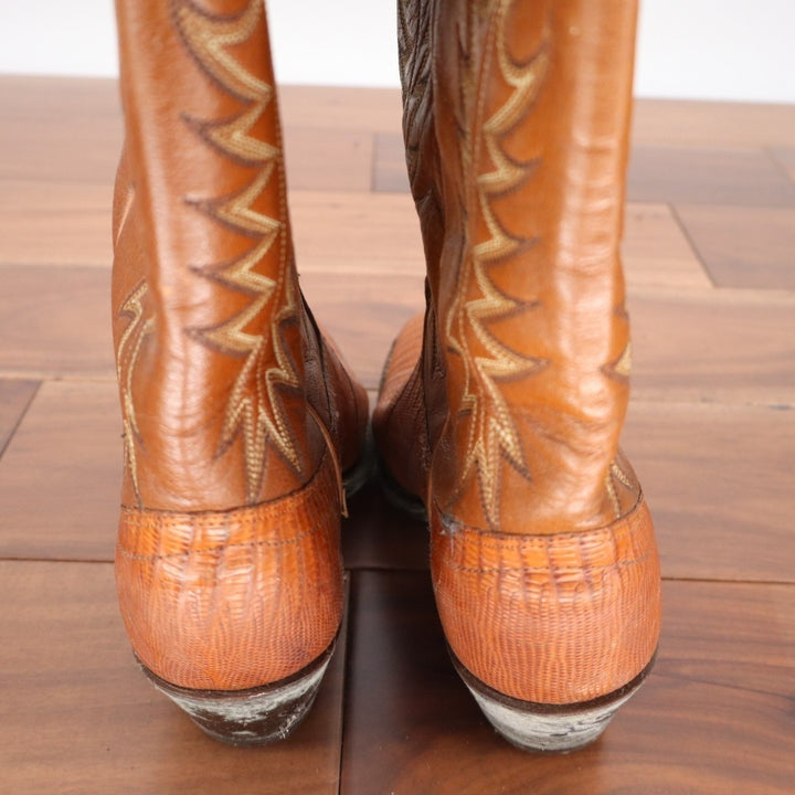 Dan Post Teju Lizard Western Mens 6D Dark Brown Leather Embroidered Cowboy Boots