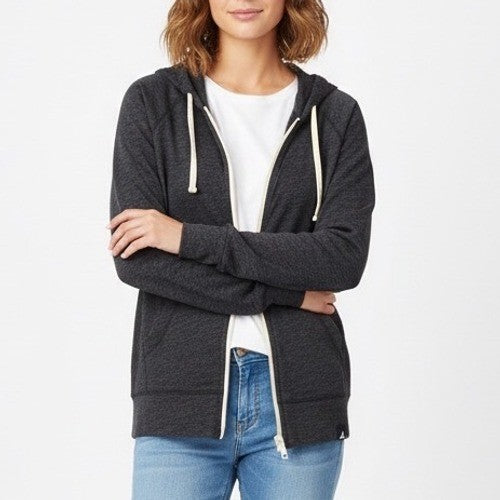 American Giant Charcoal Heather Full Zip Hoodie Sweatshirt Size S Made in USA