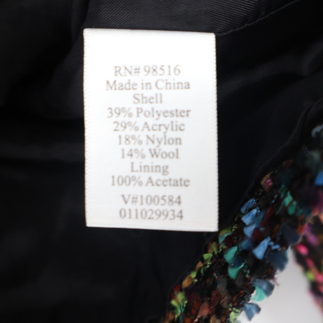 Coldwater Creek Womens 14 Multicolor Confetti Tweed Wool Blend Zip Up Jacket