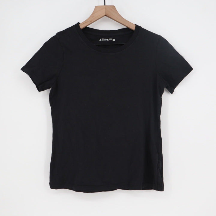 American Giant Black Crew Neck Short Sleeve T Shirt Made in USA XS