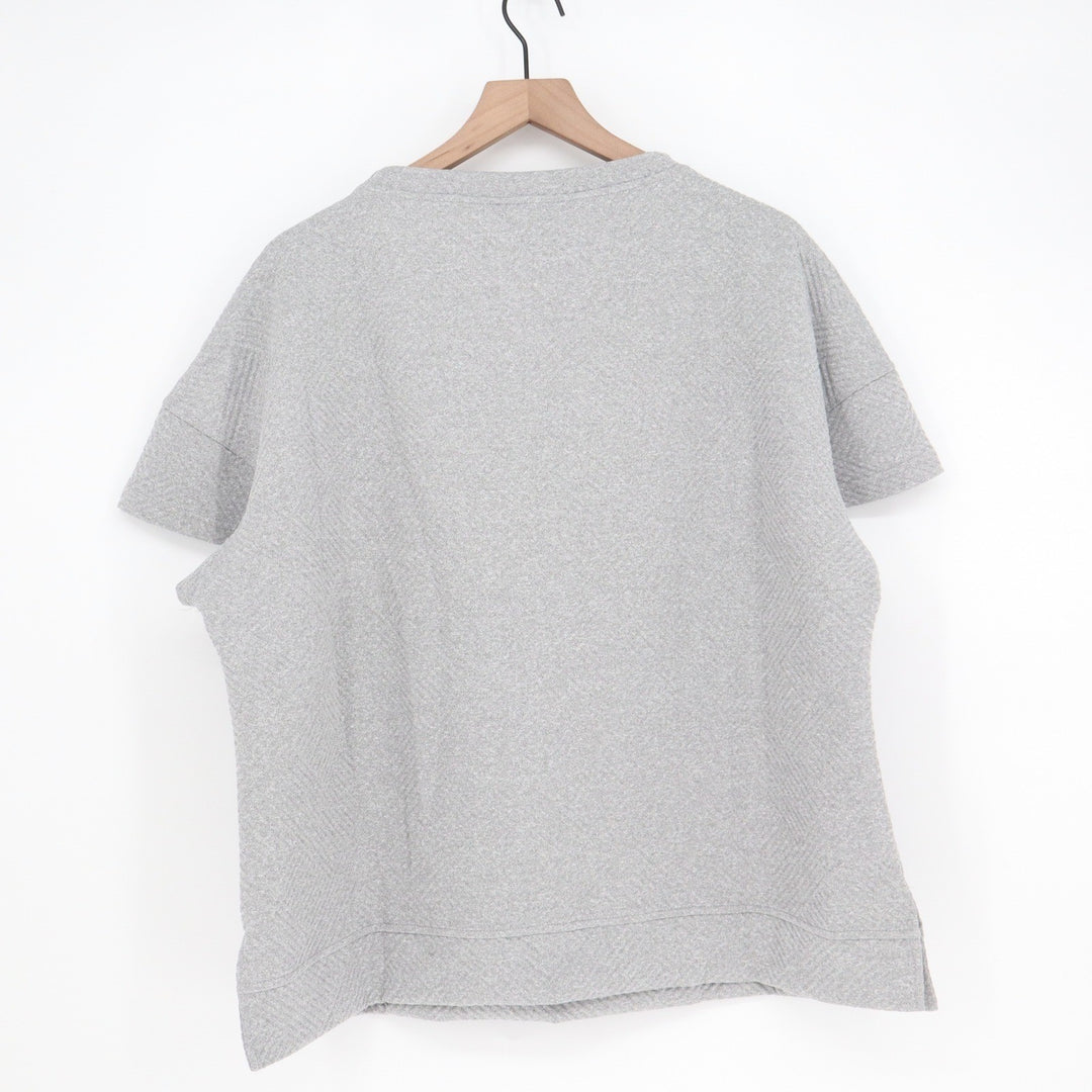 Creation Concept Womens Heather Grey Textured Boxy Short Sleeve Top Large 7005