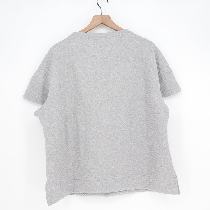 Creation Concept Womens Heather Grey Textured Boxy Short Sleeve Top Large 7005