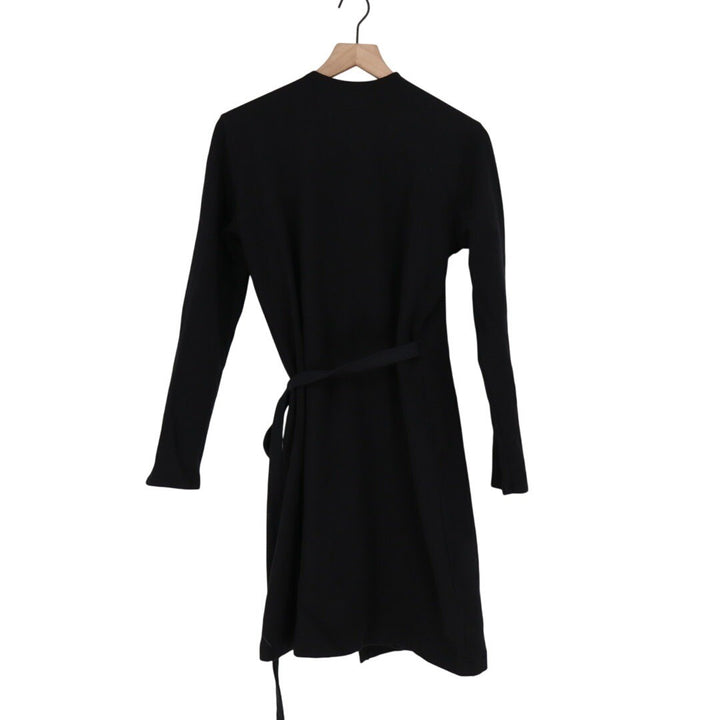 AMERICAN GIANT Black Wrap Knit Sweater Dress Long Sleeve Size M Made in USA