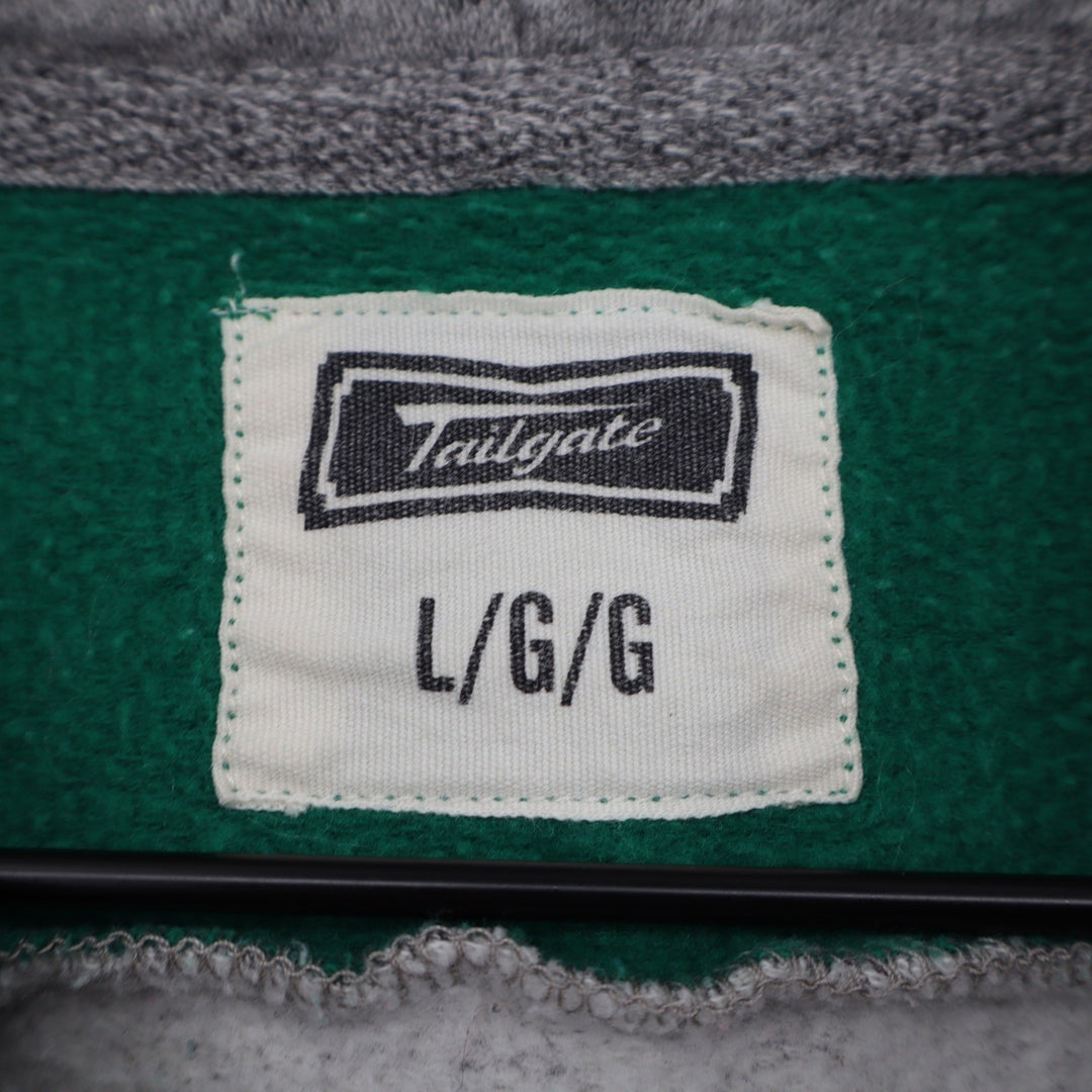 Tailgate Philadelphia Eagles Cropped Hoodie Grey Green Graphic NFL Womens Large