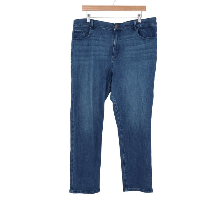 Ann Taylor Factory Womens Blue Straight Leg Jeans Size 16 Medium Wash