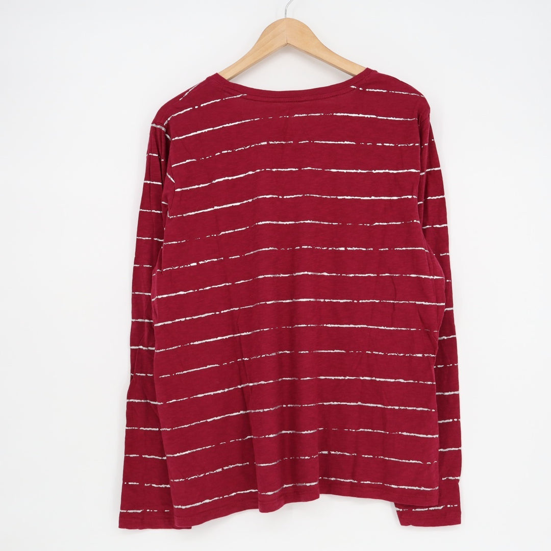 G.H. Bass & Co. T Shirt Mens 2XL Red White Horizontal Striped Cotton Casual