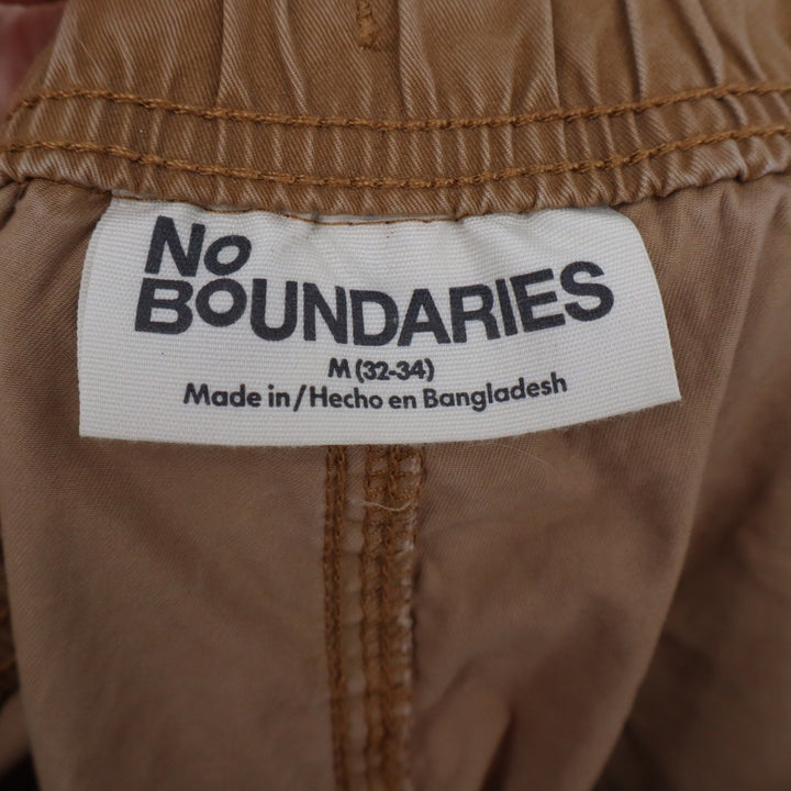 No Boundaries Mens Jogger Pants Tan Khaki Twill Elastic Waist Medium 32x34