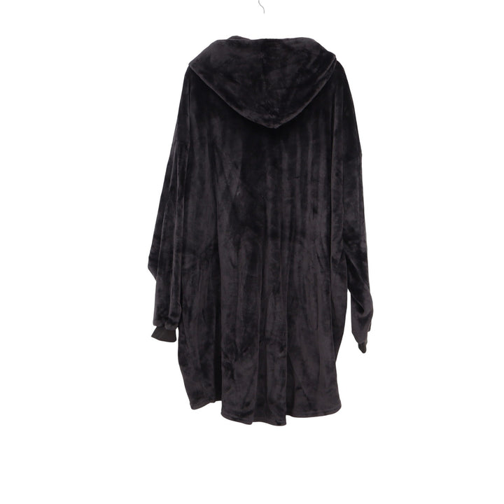 The Comfy Quarter Zip Wearable Blanket Hoodie Black Oversized Plush Fleece OS