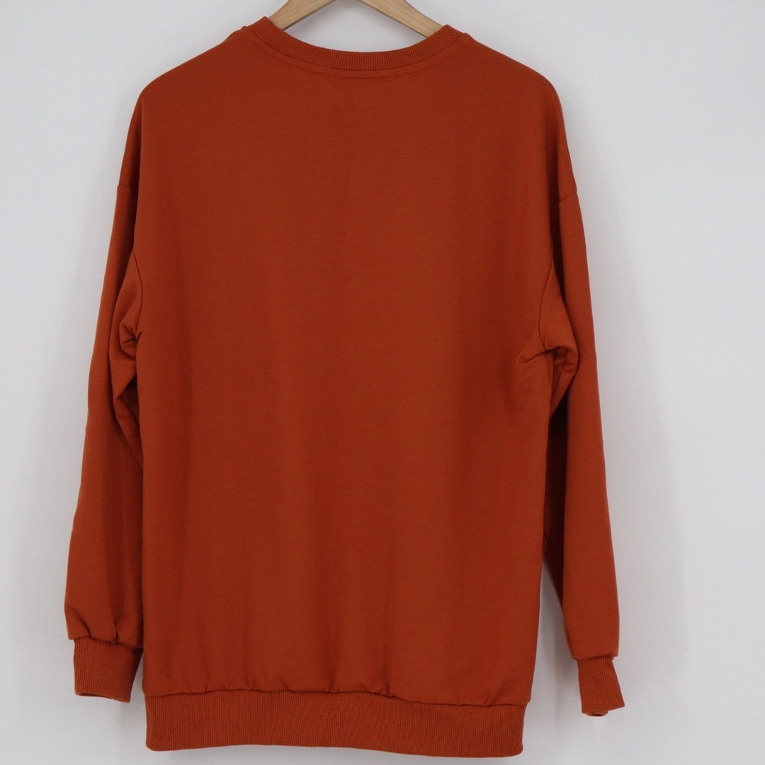 Thankful Blessed Kind of a Mess Graphic Sweatshirt Burnt Orange Small