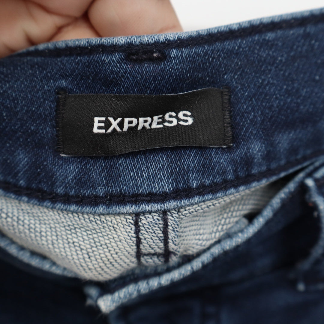 Express Skinny High Rise Dark Wash Indigo Denim Jeans Size 10R