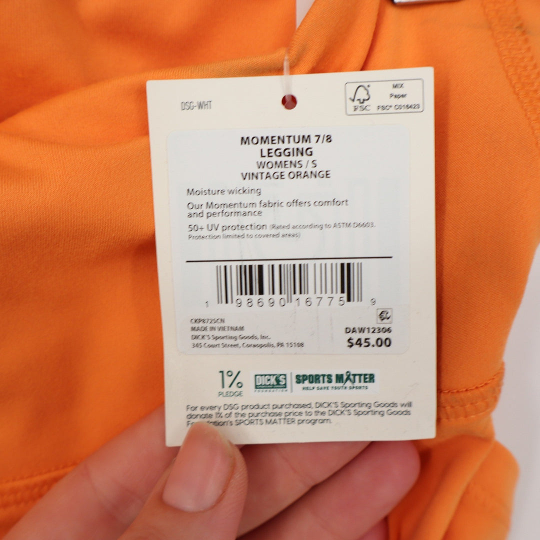 DSG Womens Momentum 7/8 Leggings High Rise Pockets Vintage Orange Small NWT