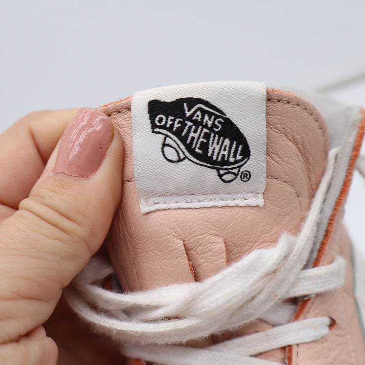 Vans Sk8-Hi Leather High Top Sneakers Peach Pink Womens 7