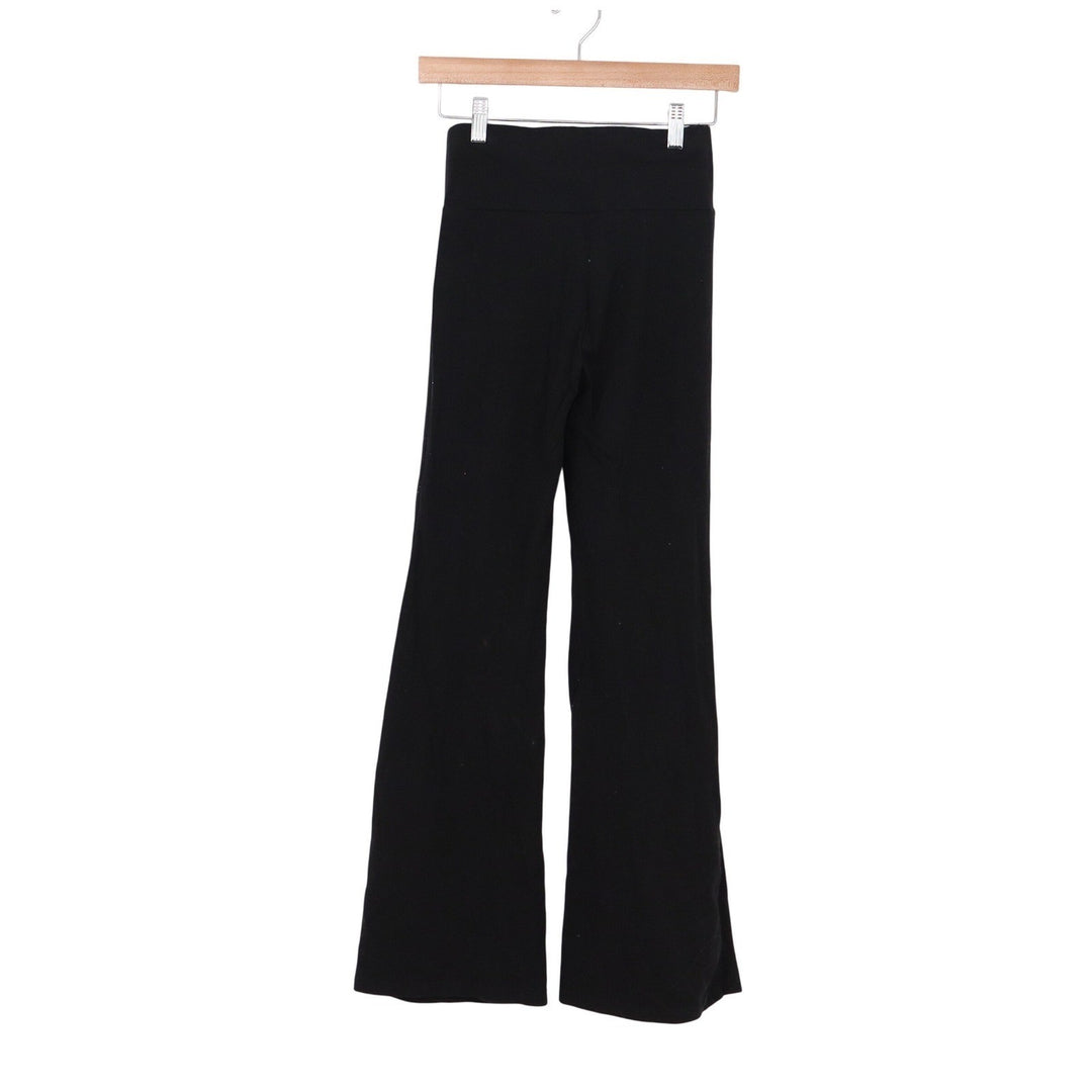 SHEIN Womens High Waisted Flare Leg Pants Black Solid Stretch Size XS US 2