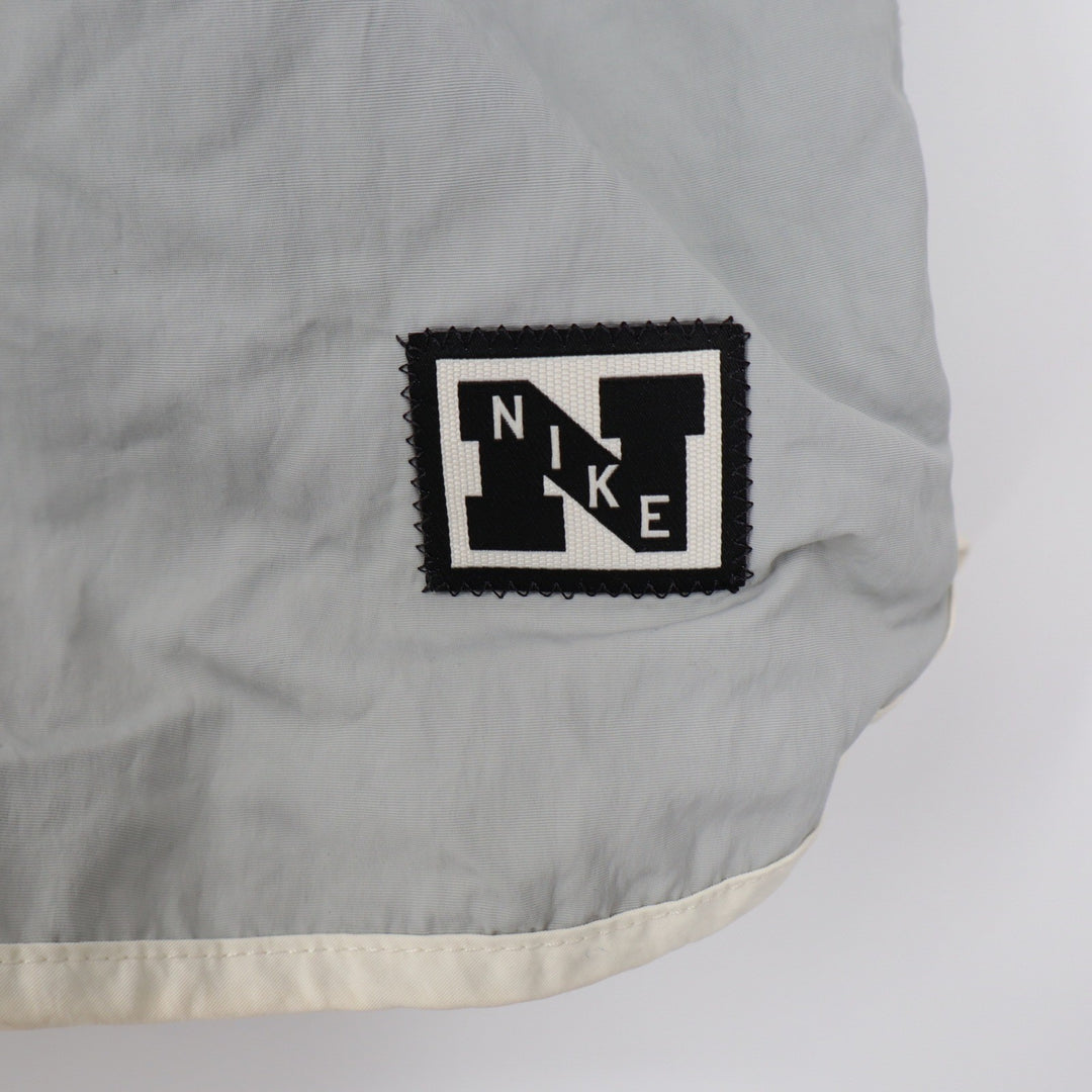 Nike Dri-FIT Nylon Running Shorts Mens Medium Grey Retro Block Logo 8877