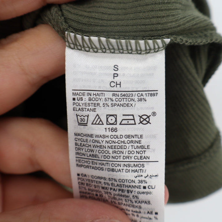 Old Navy Tank Top Womens Small Olive Green Cotton Stretch Ribbed Round Neck