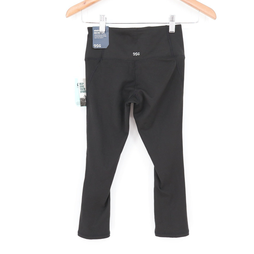 DSG Momentum Womens High Rise Capri Leggings Pure Black Size 2XS NWT