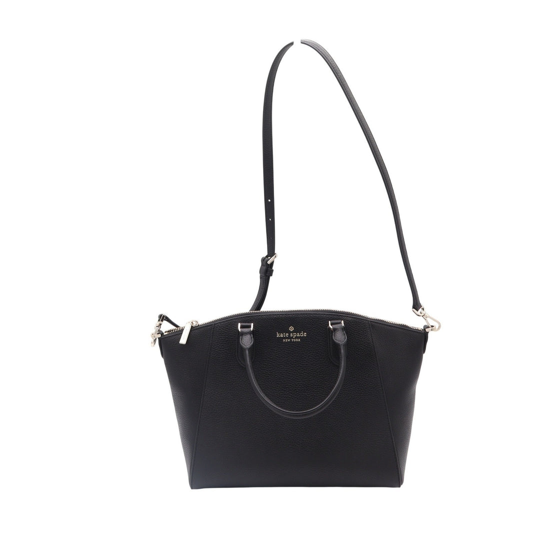 Kate Spade Parker Medium Satchel Black Pebbled Leather Bag