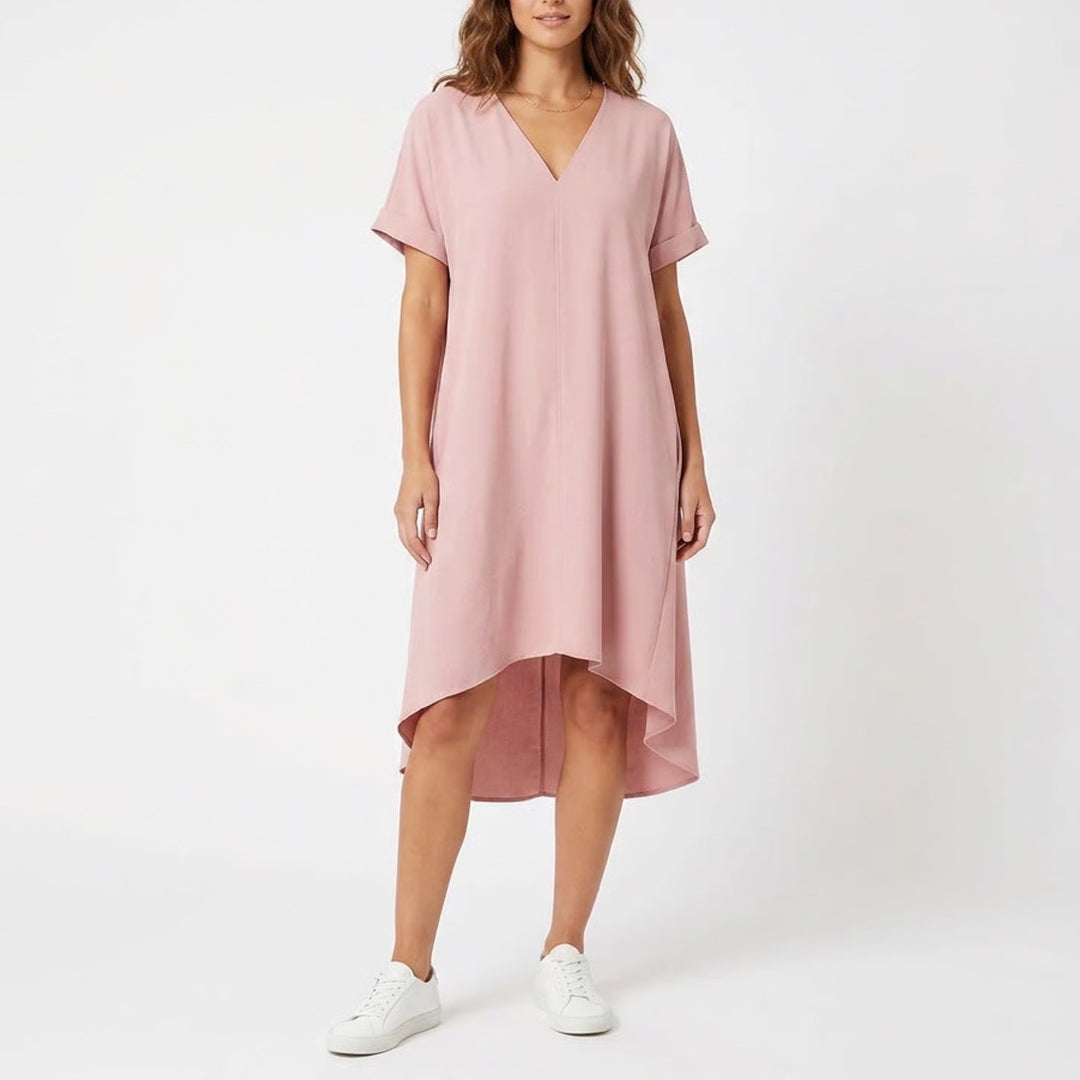 Rachel Rachel Roy Pink Cold Shoulder V-Neck Shift Dress with Pockets XL