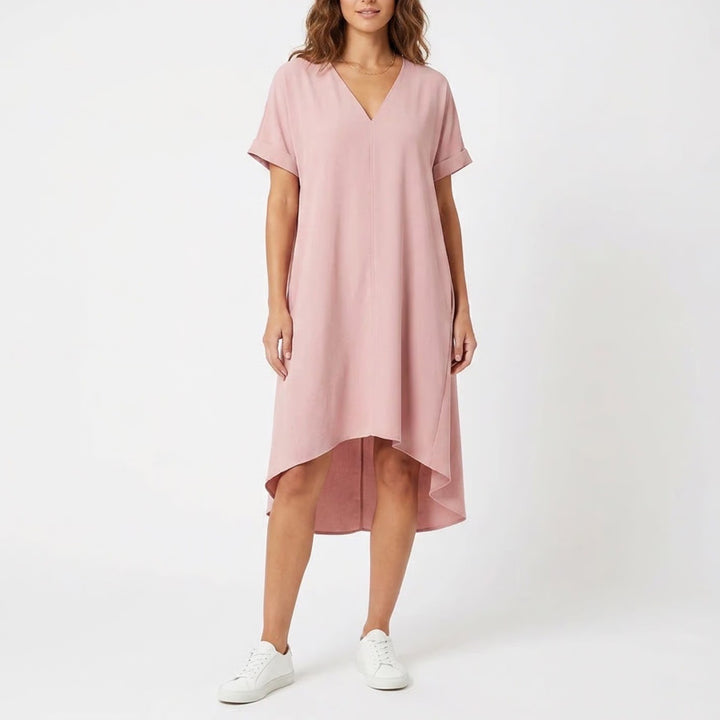 Rachel Rachel Roy Pink Cold Shoulder V-Neck Shift Dress with Pockets XL