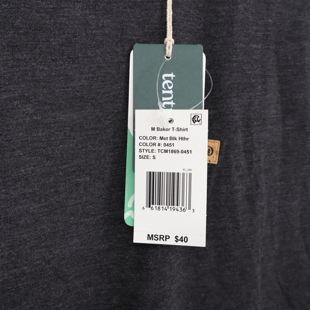 Tentree Mens M Baker T-Shirt Metallic Black Heather Small