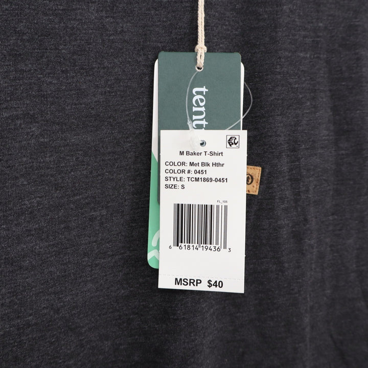 Tentree Mens M Baker T-Shirt Metallic Black Heather Small
