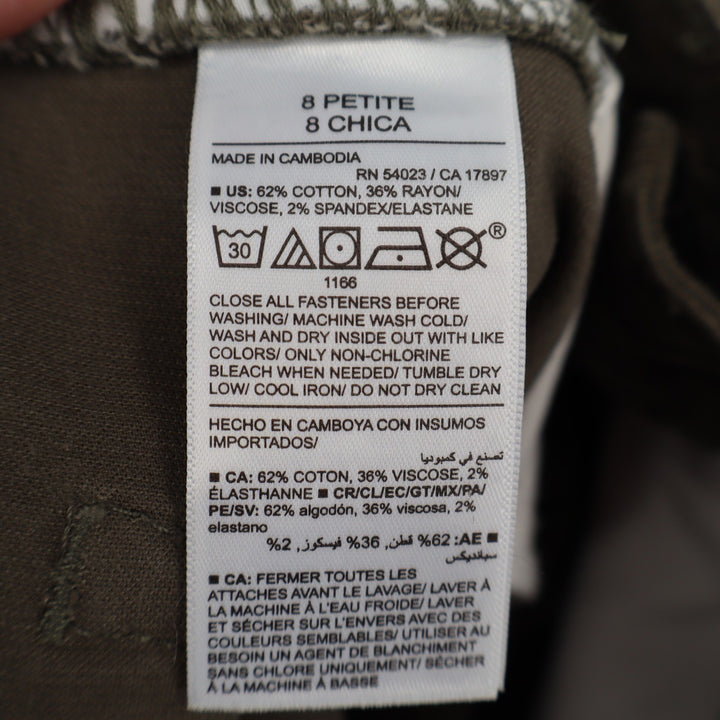 Old Navy OG Straight High Rise Corduroy Pants Olive Green 8 Petite