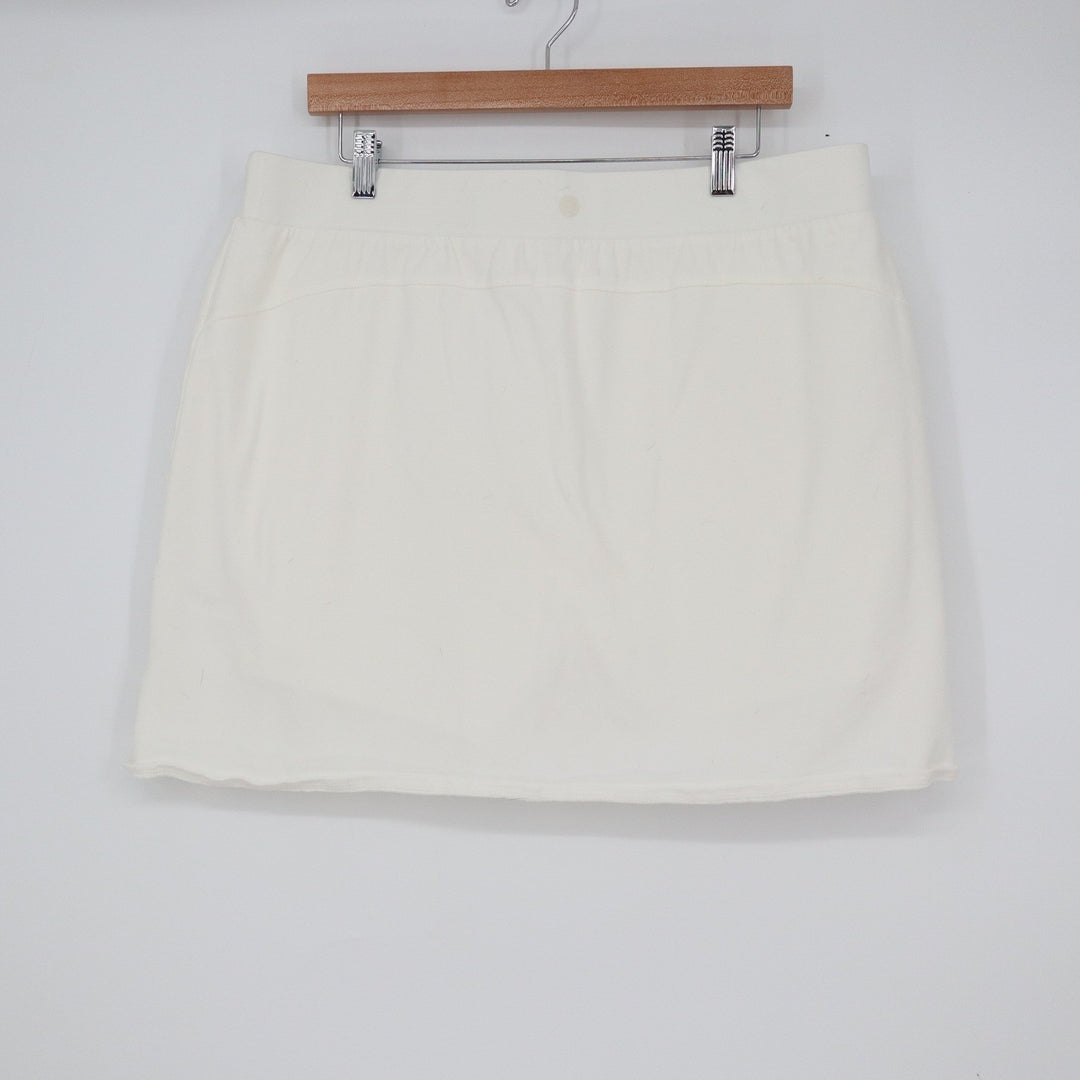 T by Talbots White Cotton Spandex Active Skort Zipper Pockets XL