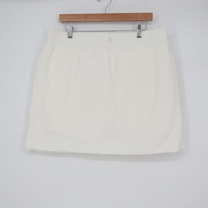 T by Talbots White Cotton Spandex Active Skort Zipper Pockets XL