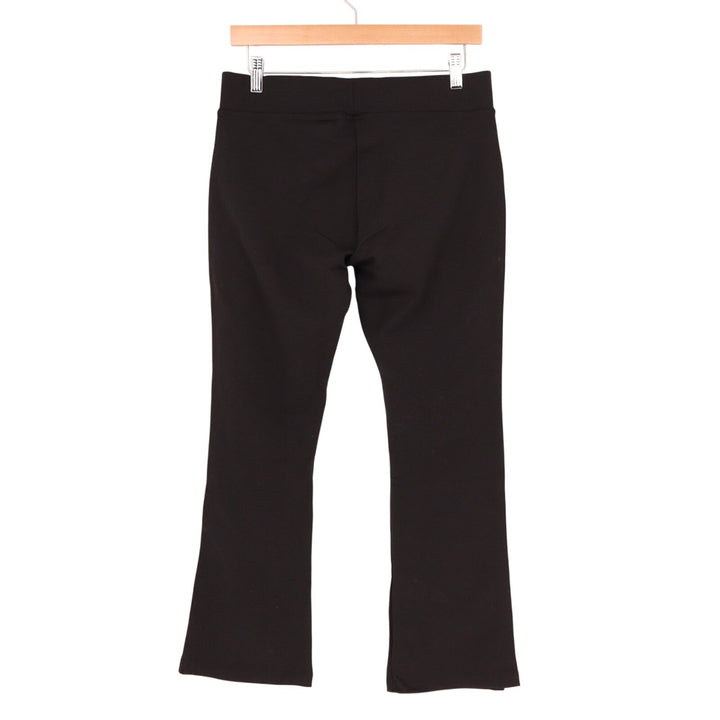 American Giant Ponte Kick Crop Pants Womens 10 Black Flare Stretch Elastic Waist