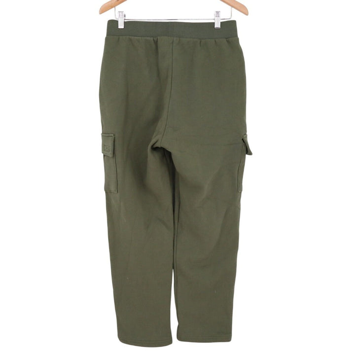 American Giant Sweatpants Womens Medium Green Cotton Cargo Pockets Fleece Lined