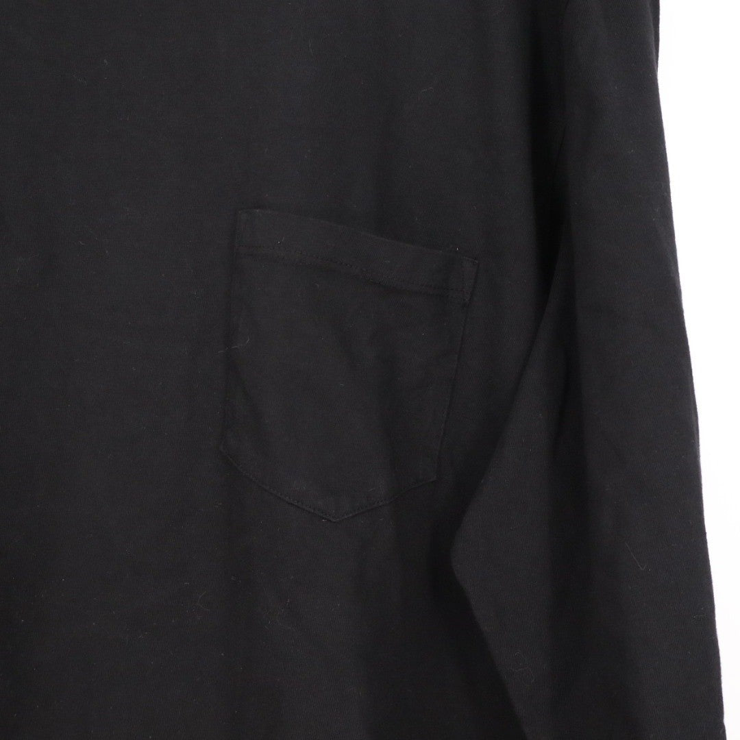 American Giant Mens Black Long Sleeve Pocket T Shirt Size XL Made in USA