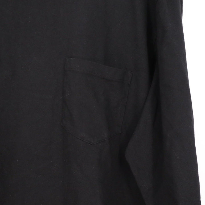 American Giant Mens Black Long Sleeve Pocket T Shirt Size XL Made in USA