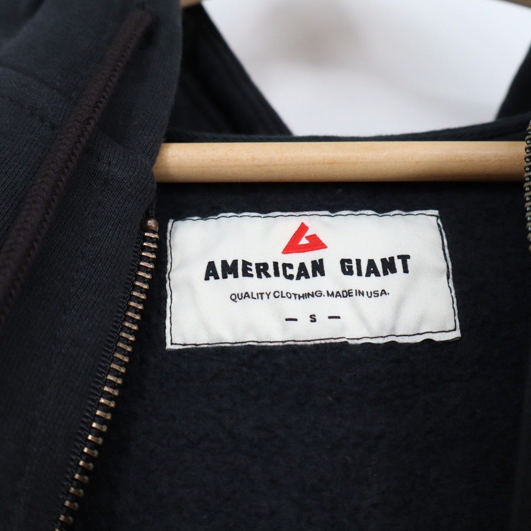 American Giant Womens Black Full Zip Hoodie Sweatshirt Size S
