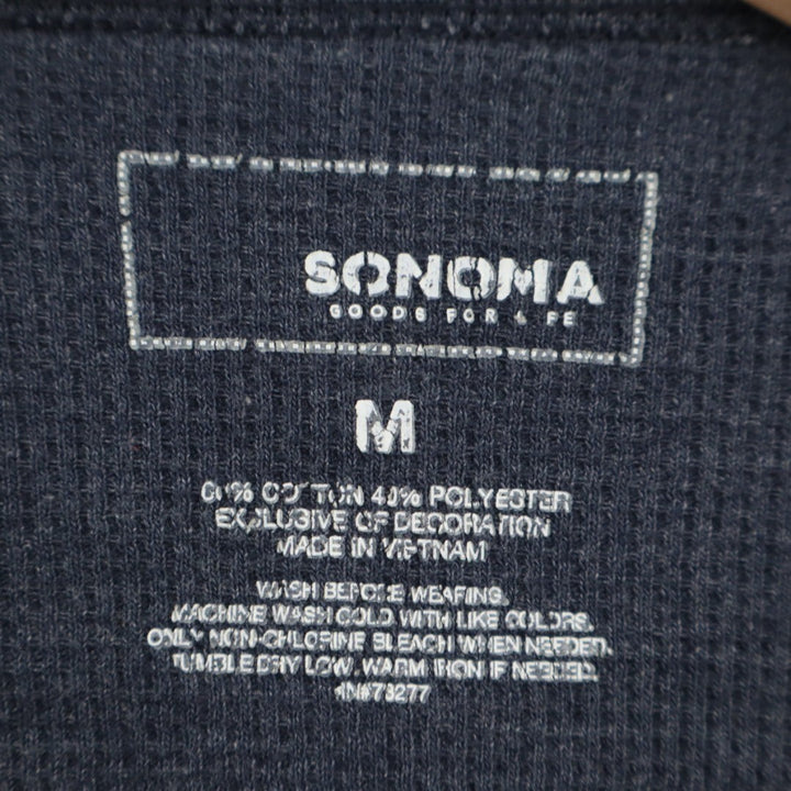 Sonoma Goods For Life Thermal Shirt Mens M Heather Blue Cotton Knit Crew Neck