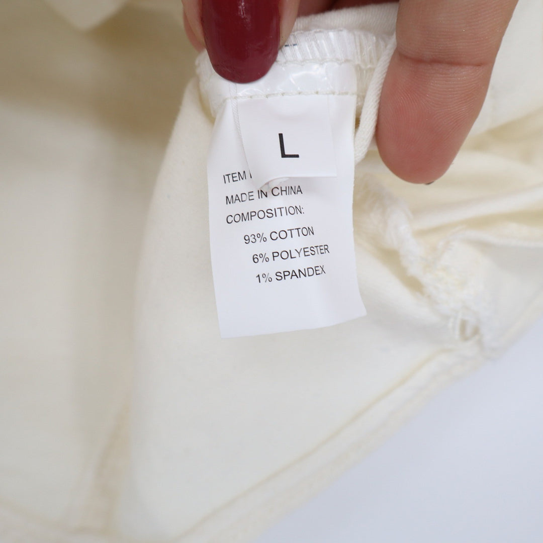Lizette Collection Pant Set Women's L Off White Wide Leg Vest NEW