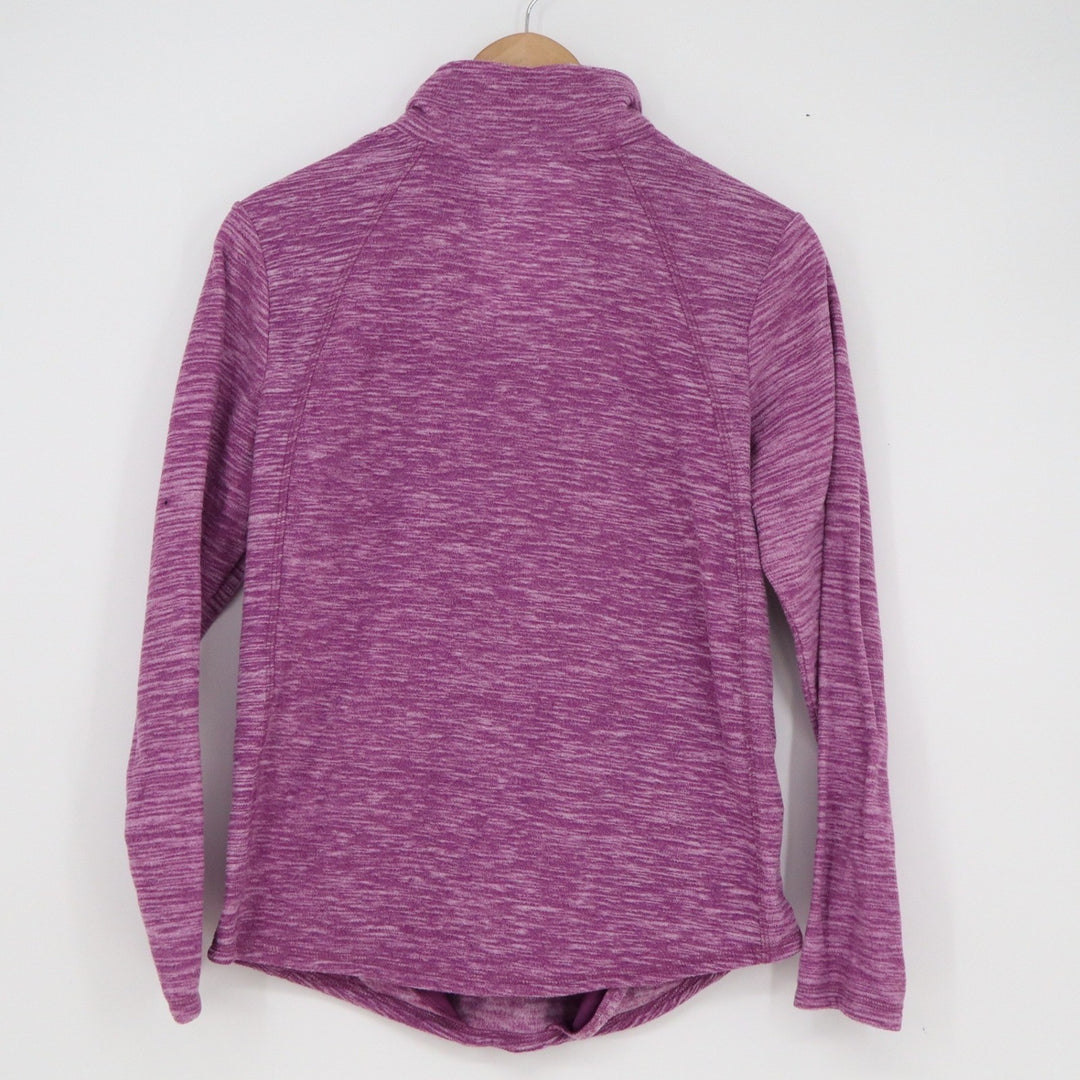 St Johns Bay Womens Purple Space Dye Quarter Zip Fleece Pullover Jacket Small