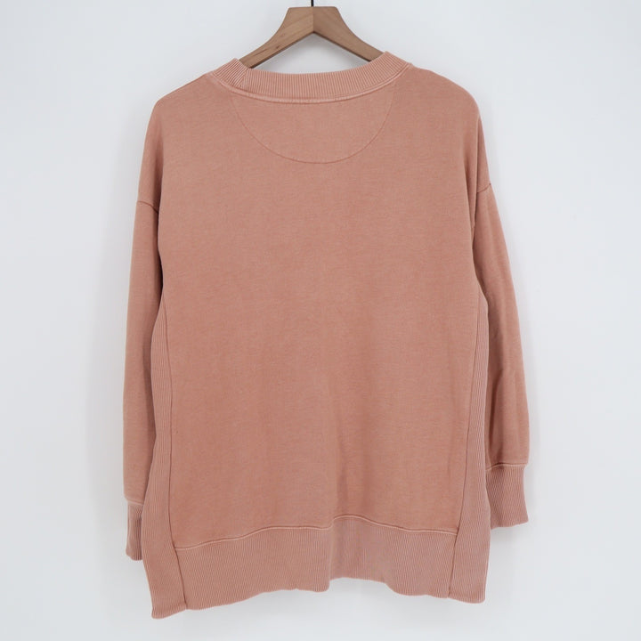 Aerie Oversized Crewneck Sweatshirt Dusty Rose Pink Ribbed Side Panels S