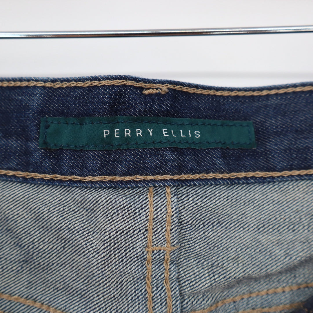 Perry Ellis Jeans Mens 34x34 Straight Leg Dark Wash Blue Denim Excellent