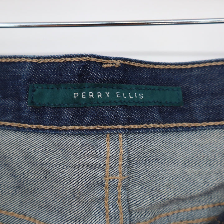 Perry Ellis Jeans Mens 34x34 Straight Leg Dark Wash Blue Denim Excellent
