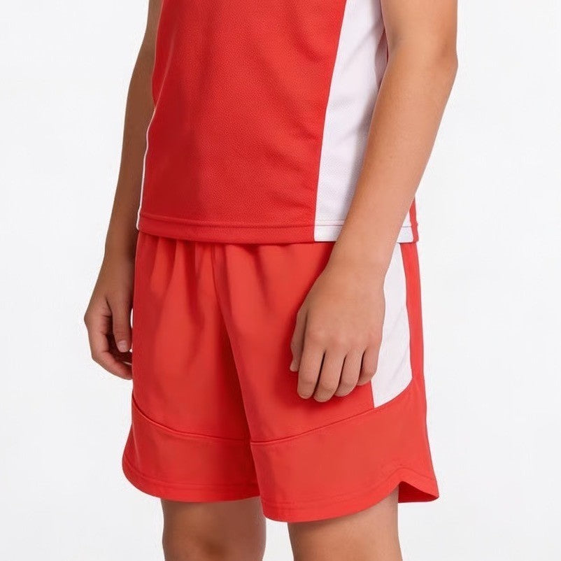 DSG Boys All Sport Shorts XL 18 Cabana Coral Pure White Moisture Wicking