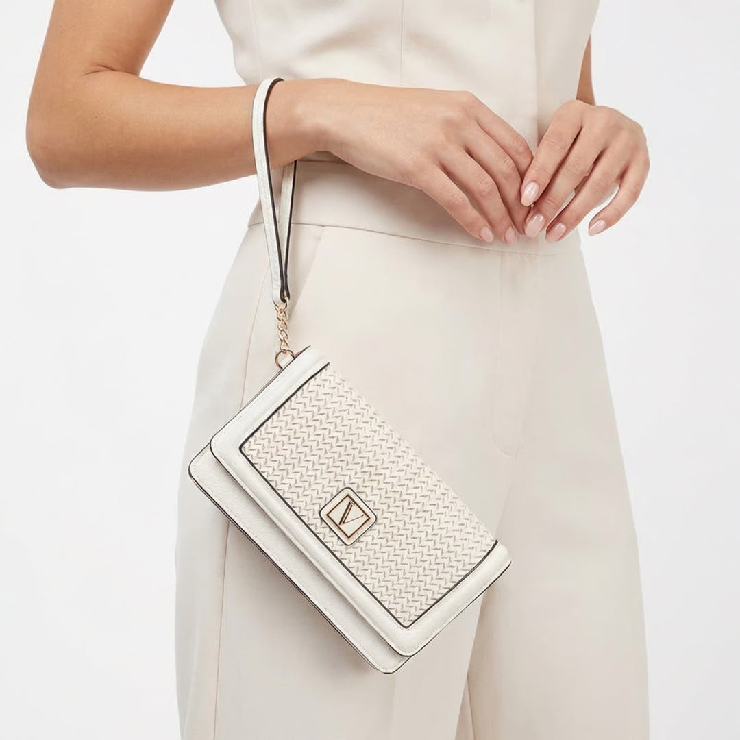 Victoria's Secret The Victoria Tech Womens Coconut Woven Leather Wristlet Wallet